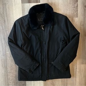 Bogner Black Bomber Jacket with Faux Fur Collar